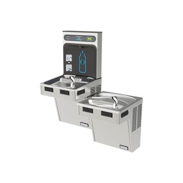 Halsey Taylor Bi-Level HydroBoost Water Refilling Station W/Filter, Stainless, HTHB-HAC8BL-WF-SS
